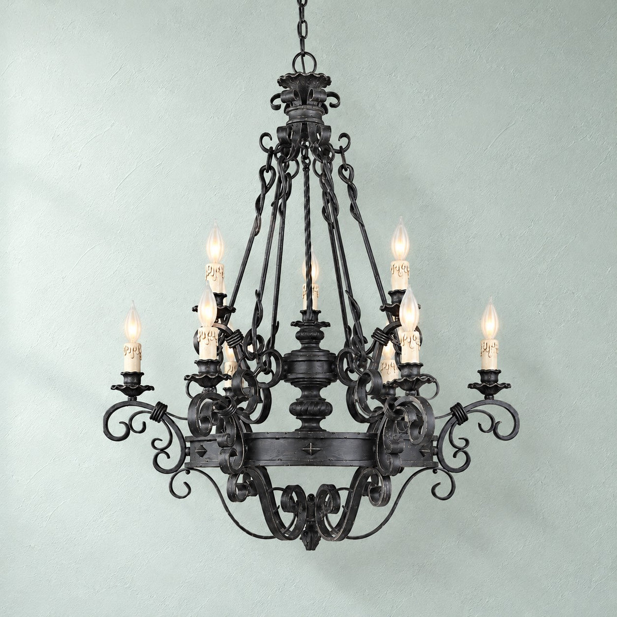 Torvenne Vintage Candle Style Iron Chandelier