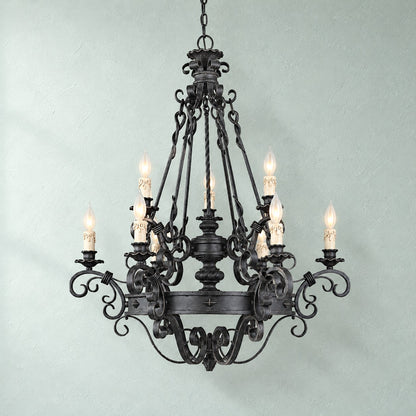 Torvenne Vintage Candle Style Iron Chandelier