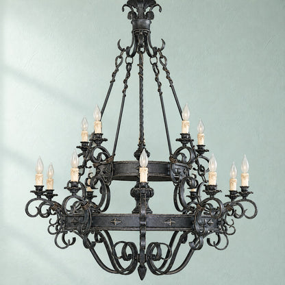 Torvenne Vintage Candle Style Iron Chandelier